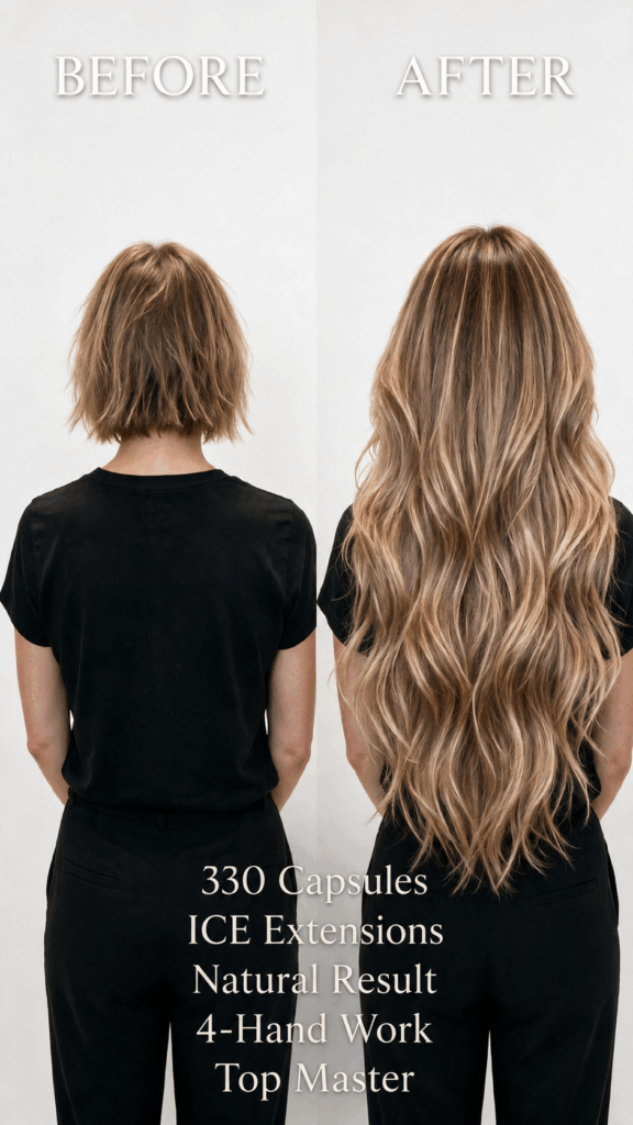 before and after hair extensions dubai