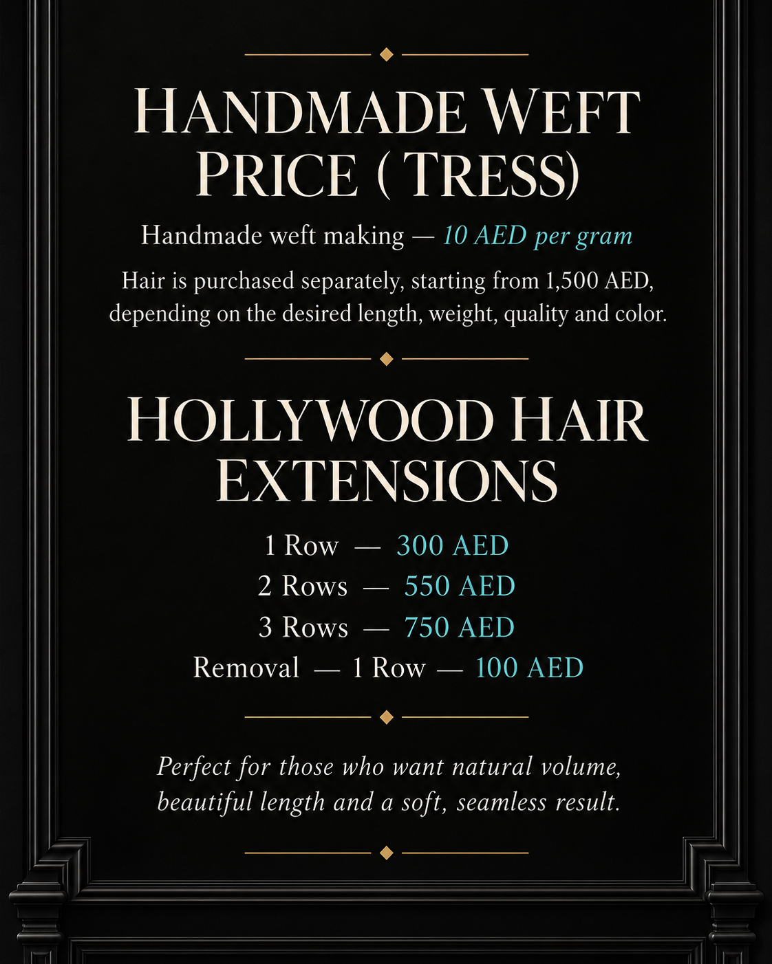 Hollywood Hair Extensions and Handmade Weft Prices in Dubai Vereya Hair