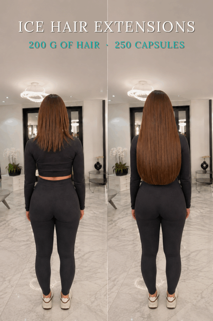 before and after hair extension